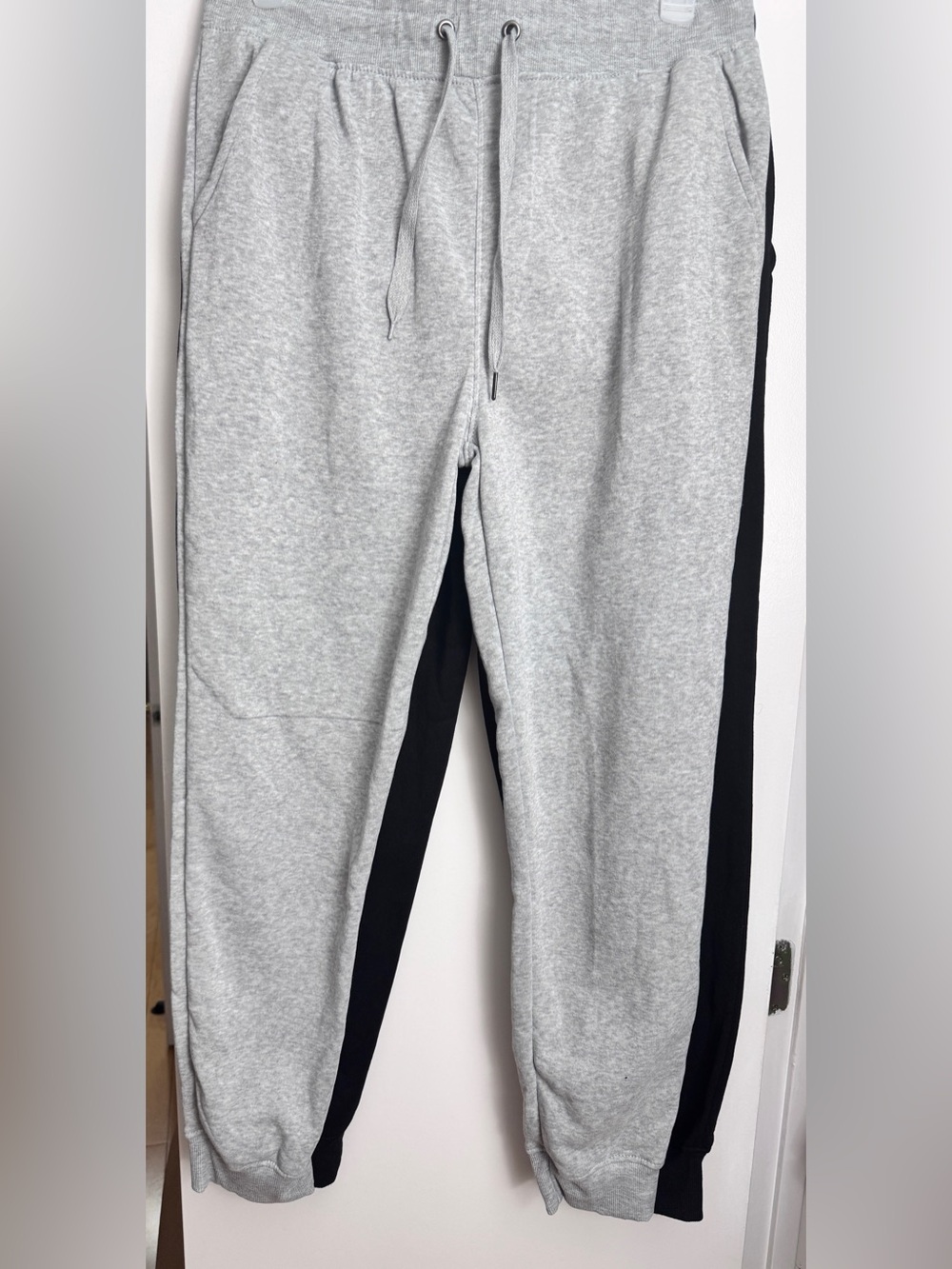 C81 Gray and Black Jogger Sweatpants with Drawstring Waist and Pockets